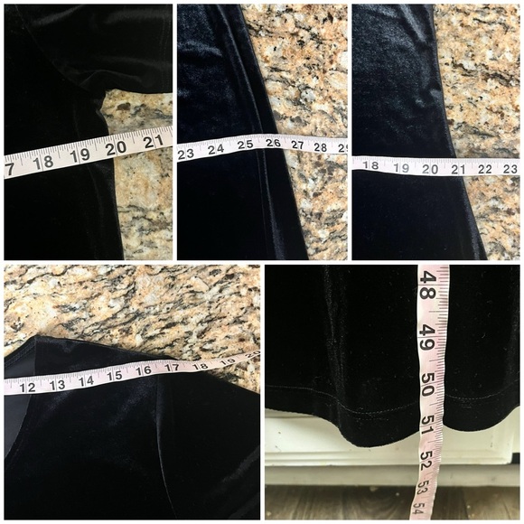 Impressions Women’s Black Velvet Maxi Dress L | Goth Witchy Grunge Vampy Gown - Picture 6 of 9